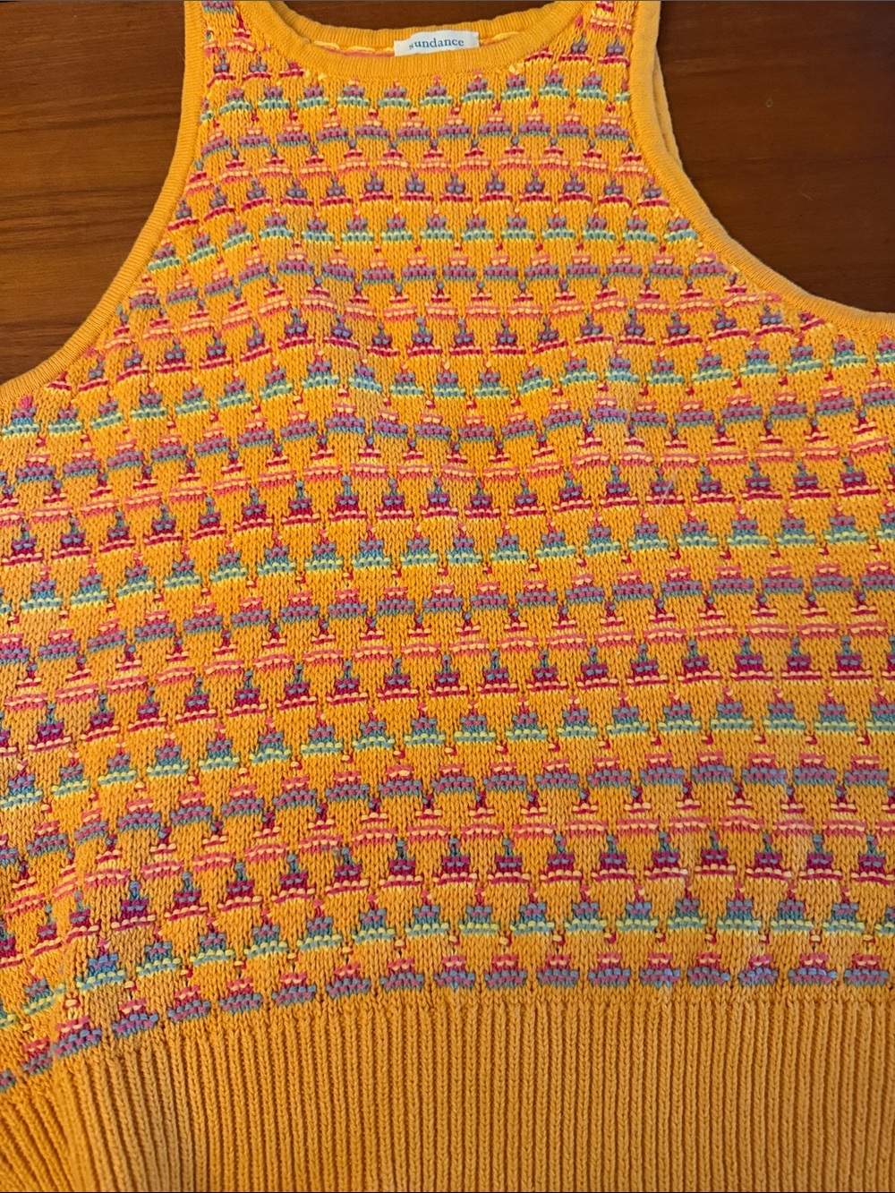 Sundance Yellow Orange Multicolor Knit Tank M